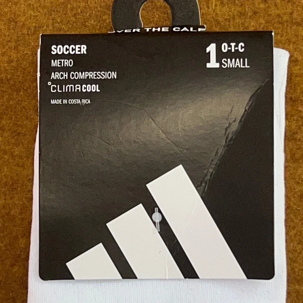 Adidas Youth Small White Metro Arch Compression Over The Calf Soccer Socks NWT